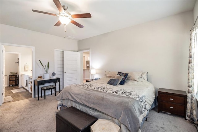 11 Rambling Oaks Dr NE, Rome, GA 30165 - bedroom with carpet flooring, ensuite bath, a ceiling fan, and a closet