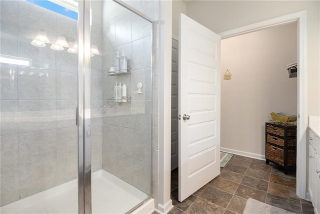 11 Rambling Oaks Dr NE, Rome, GA 30165 - full bathroom featuring a shower stall, stone finish floors, and vanity