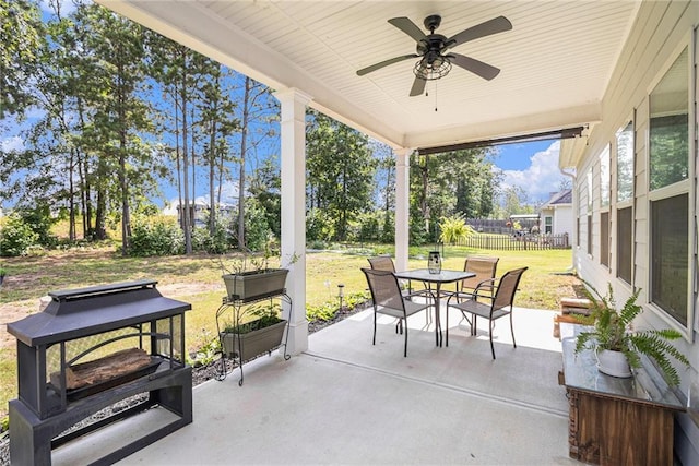 11 Rambling Oaks Dr NE, Rome, GA 30165 - view of patio / terrace with outdoor dining space and ceiling fan