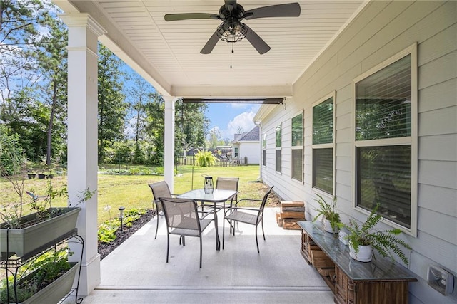 11 Rambling Oaks Dr NE, Rome, GA 30165 - view of patio featuring outdoor dining area and a ceiling fan