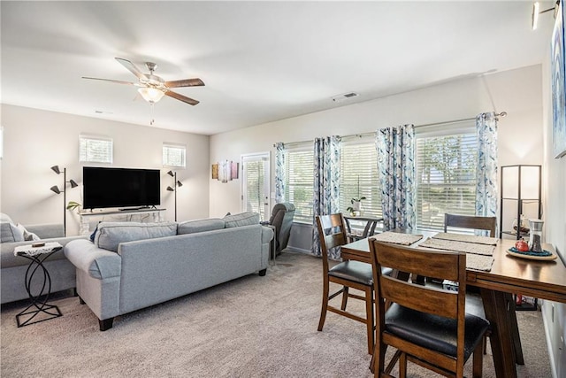 11 Rambling Oaks Dr NE, Rome, GA 30165 - living area featuring light carpet and a ceiling fan