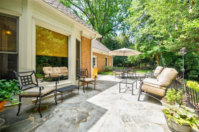 3030 Spalding Dr, Sandy Springs, GA 30350 - view of patio / terrace with outdoor dining space and an outdoor hangout area