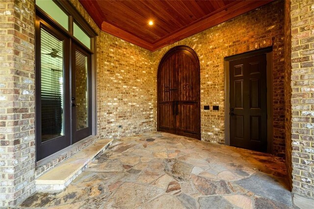 view of patio / terrace featuring ceiling fan, area for grilling, and grilling area