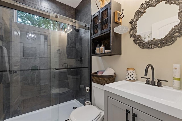 6224 Eagle Ct, Gainesville, GA 30506 - full bathroom with toilet, a shower stall, and vanity