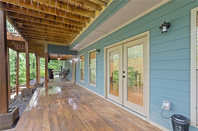 6224 Eagle Ct, Gainesville, GA 30506 - wooden terrace with french doors