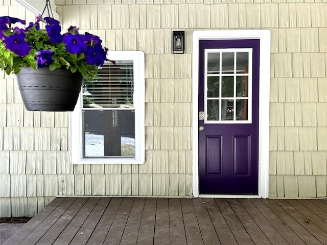 view of doorway to property