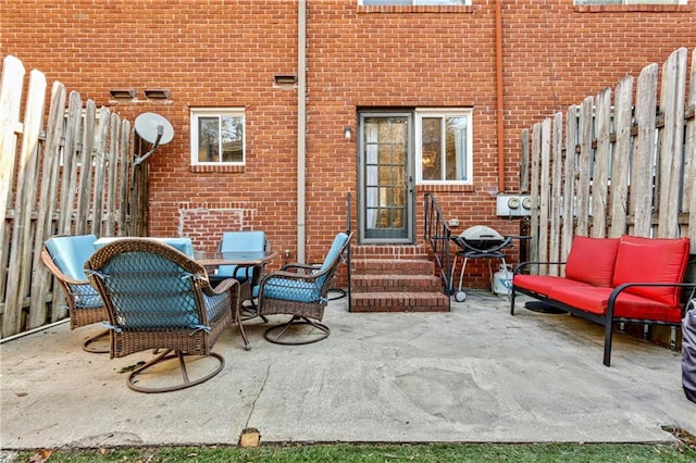 view of patio featuring an outdoor hangout area