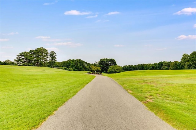 view of property's community featuring a yard