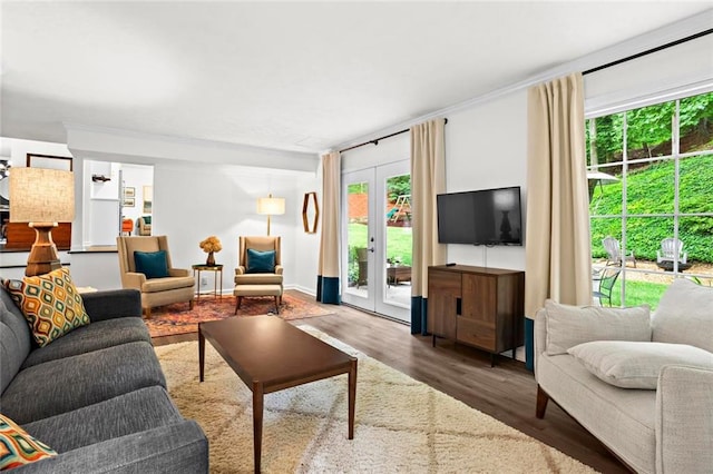 261 Lamplighter Ln SE, Marietta, GA 30067 - living room with wood finished floors and french doors