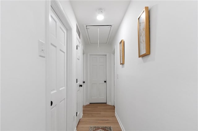 corridor featuring light hardwood / wood-style floors