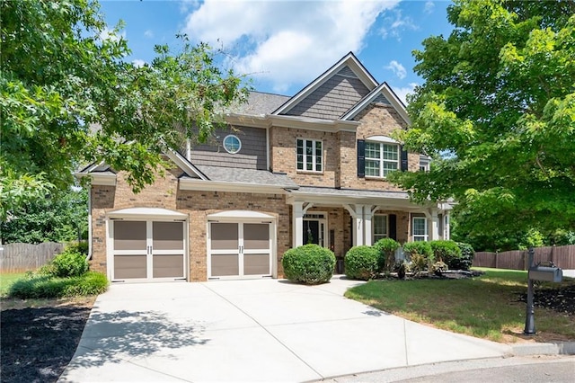 view of front of house with a garage