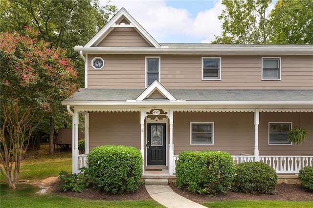 view of front of home featuring covered porch