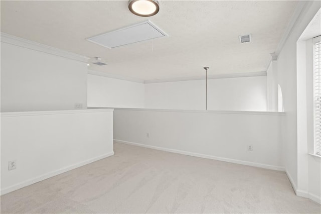 4044 Spring Cove Dr, Duluth, GA 30097 - spare room featuring attic access, ornamental molding, carpet flooring, and baseboards