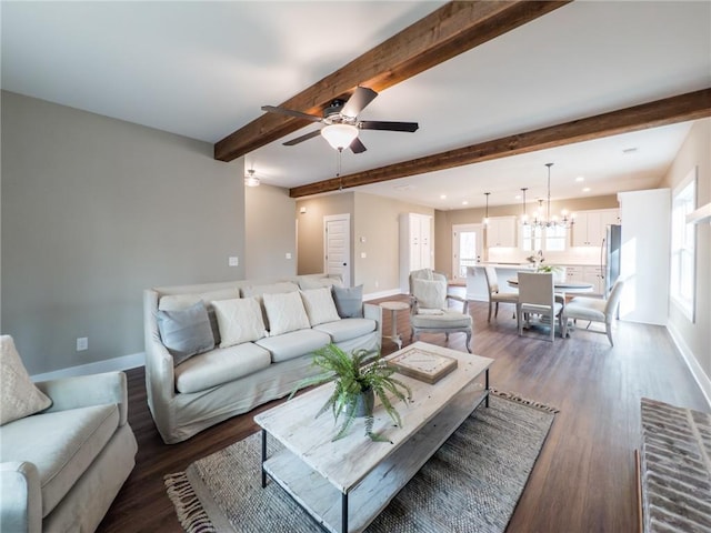 kitchen featuring dark hardwood / wood-style floors, decorative light fixtures, white cabinetry, a center island, and stainless steel appliances