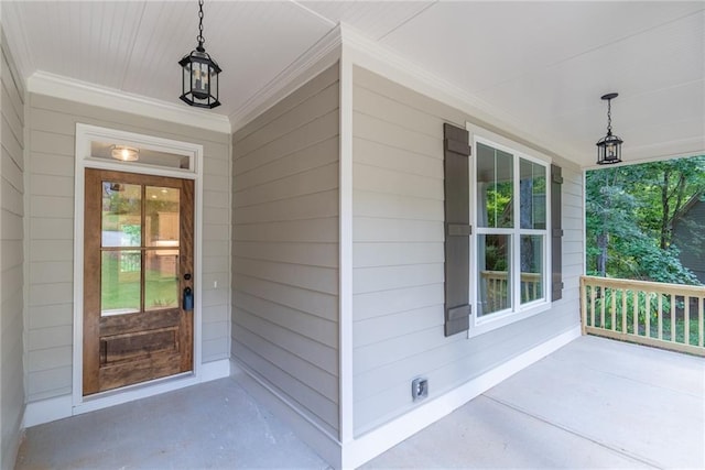 entrance to property with a porch