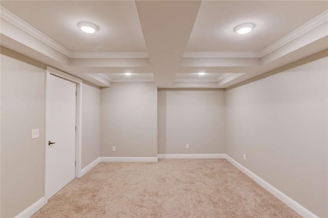 3000 The Springs Dr, Monroe, GA 30656 - finished basement featuring light colored carpet, ornamental molding, and recessed lighting