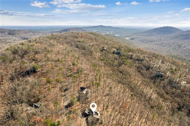 aerial view featuring a mountain view