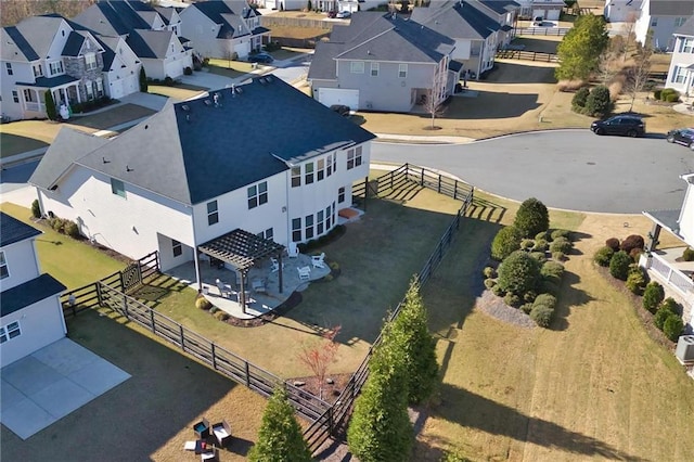 aerial view featuring a residential view