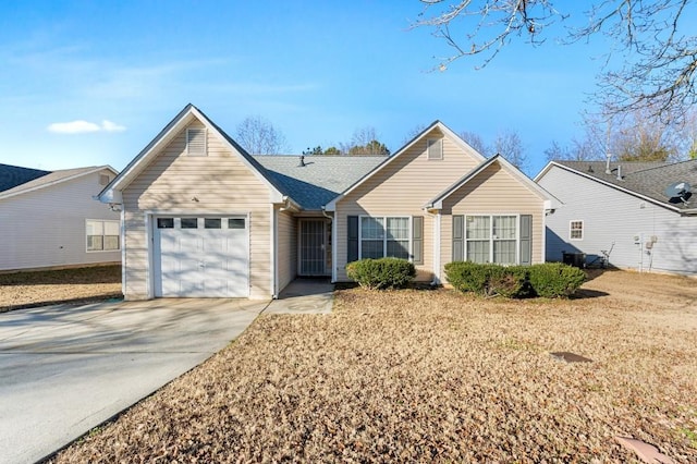 single story home featuring a garage