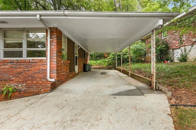 view of patio featuring a carport