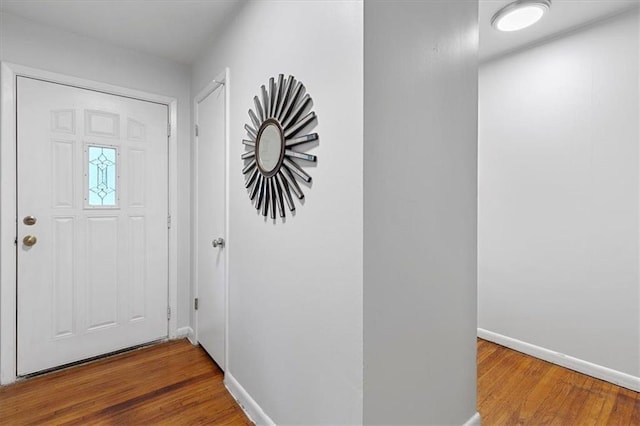 foyer with hardwood / wood-style flooring