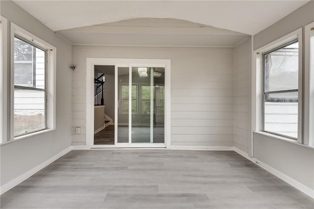 empty room with light wood-type flooring