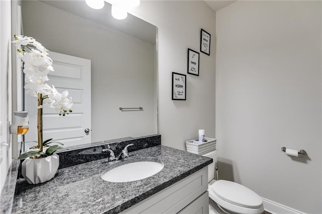 bathroom with toilet and vanity