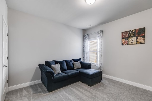 living room featuring carpet floors