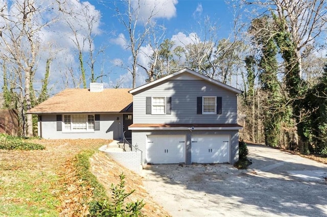 tri-level home with a garage