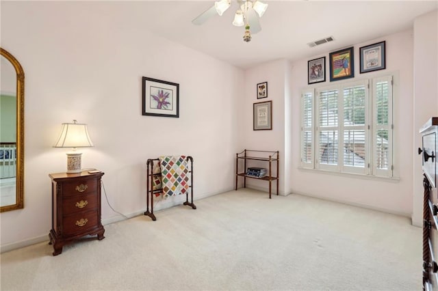 6259 Spalding Dr, Peachtree Corners, GA 30092 - living area featuring carpet flooring and a ceiling fan