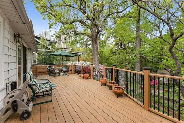 4 Arc Way NE, Atlanta, GA 30305 - wooden terrace featuring outdoor dining space