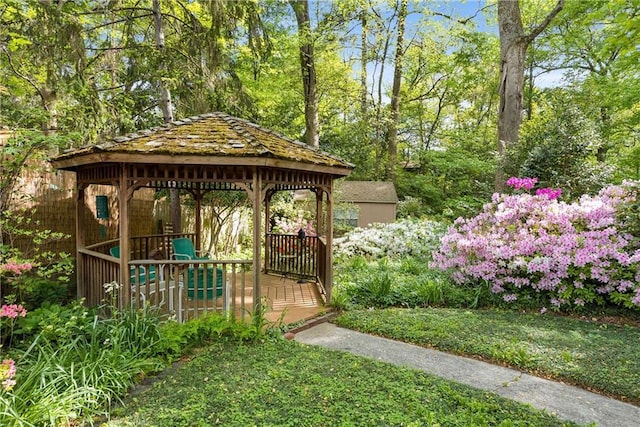 view of outdoor structure with a gazebo