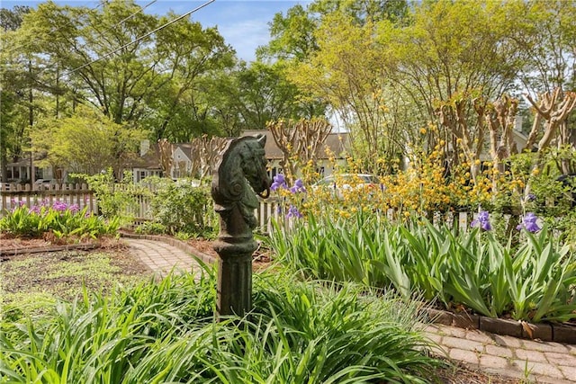 view of yard with fence