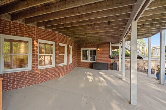 view of patio with stairs