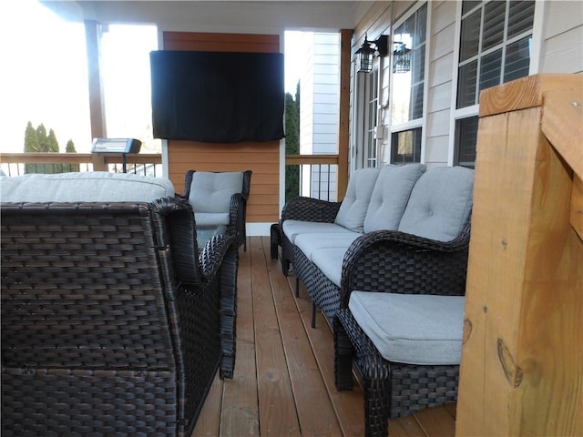 deck featuring an outdoor hangout area