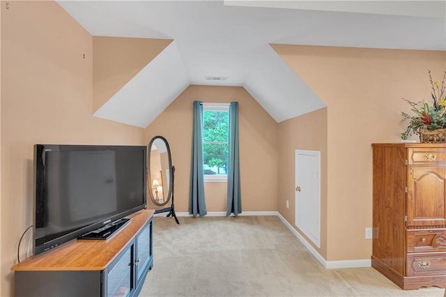 2810 Olde Town Park Dr, Norcross, GA 30071 - bonus room with baseboards, visible vents, light colored carpet, and vaulted ceiling