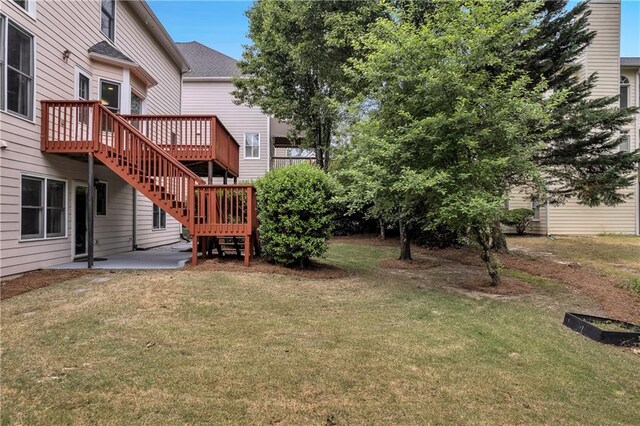 2810 Olde Town Park Dr, Norcross, GA 30071 - view of yard with a patio, a deck, and stairs