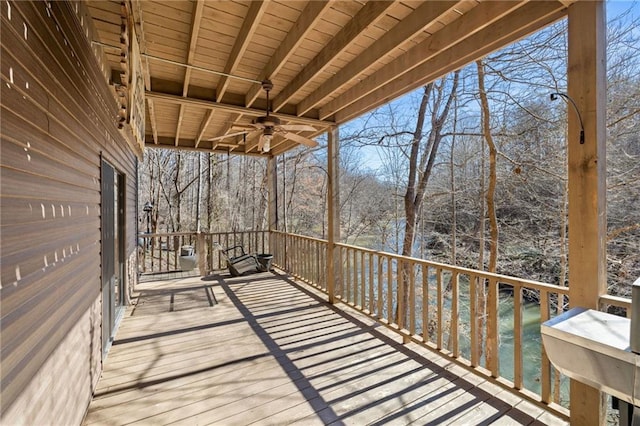 deck with a water view