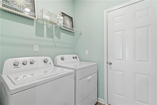 laundry area with washer and dryer