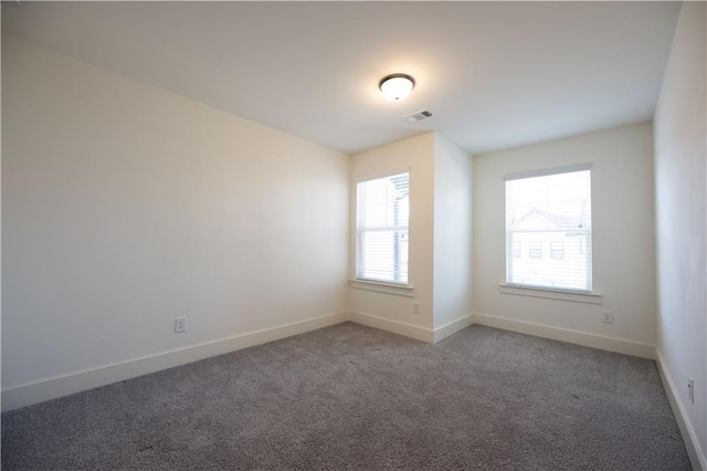 carpeted spare room with plenty of natural light