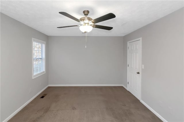 97 Spring Leaf Dr, Dallas, GA 30157 - spare room featuring visible vents, baseboards, a ceiling fan, and carpet floors