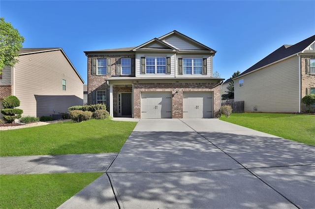 581 Collingsworth Ln, Lawrenceville, GA 30043 - view of front of property with brick siding, concrete driveway, and a front yard