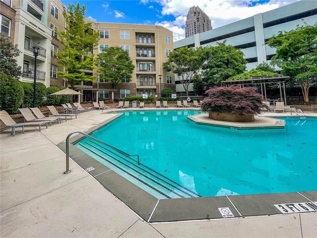 view of pool with a patio