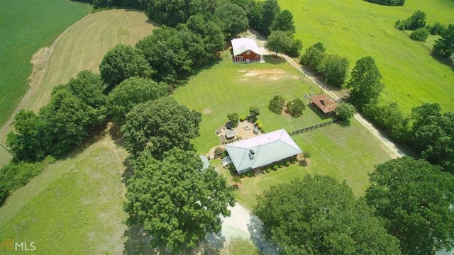 aerial view of sparsely populated area