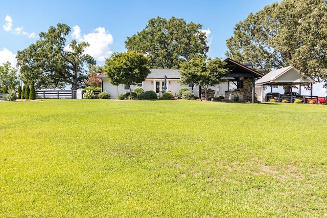 view of yard featuring a gazebo