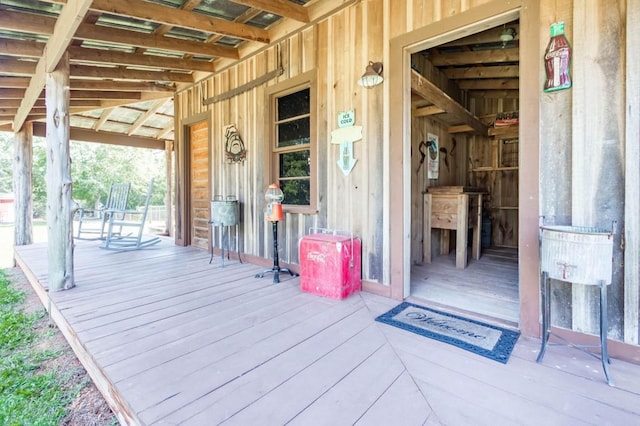 view of wooden porch