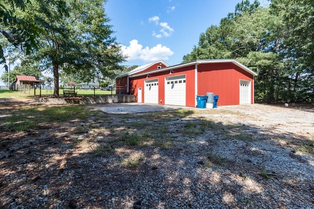 view of detached garage