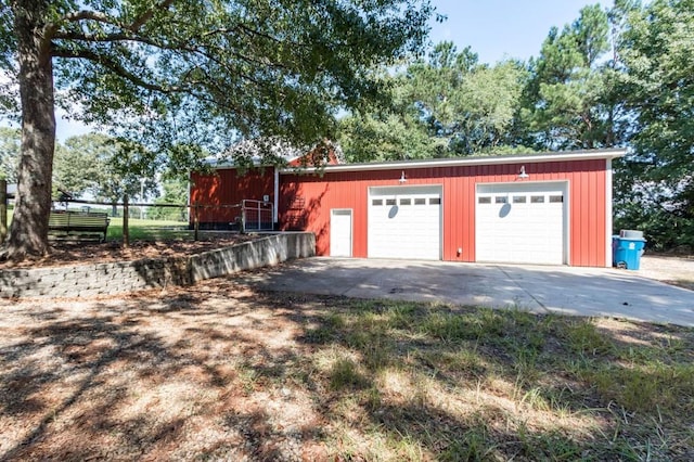 garage with driveway