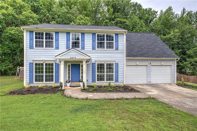 4975 Rockstone Way, Acworth, GA 30101 - colonial house featuring a garage and driveway