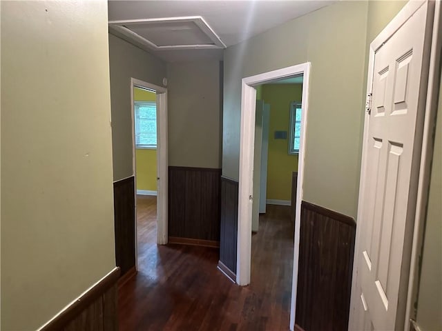 1681 SW Hammond Woods Cir SW, Marietta, GA 30008 - corridor with wood finished floors and wainscoting